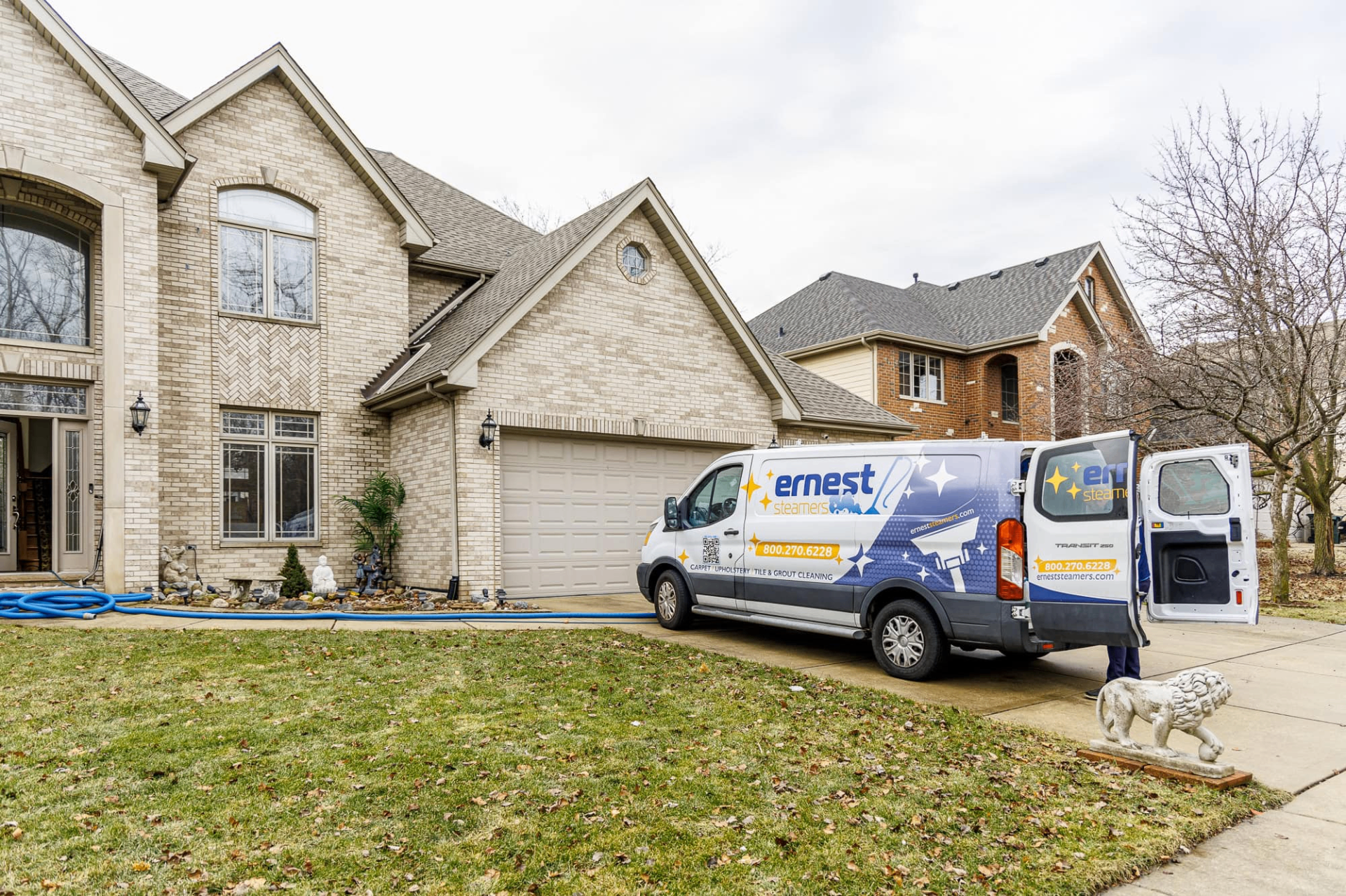 Ernest Steamers van at customer home